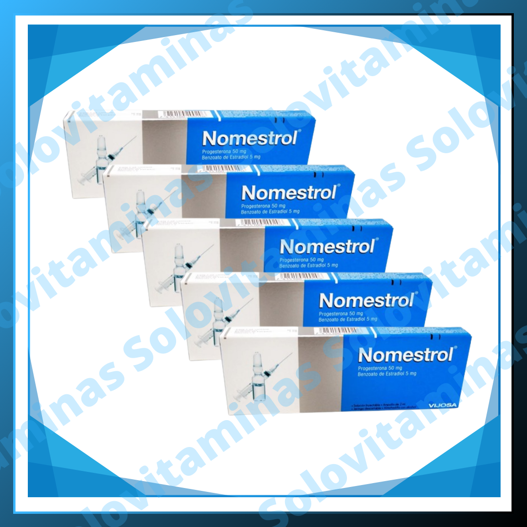 NOMESTROL Injectable Solution 50mg/5mg - Pack of 5 Ampoules